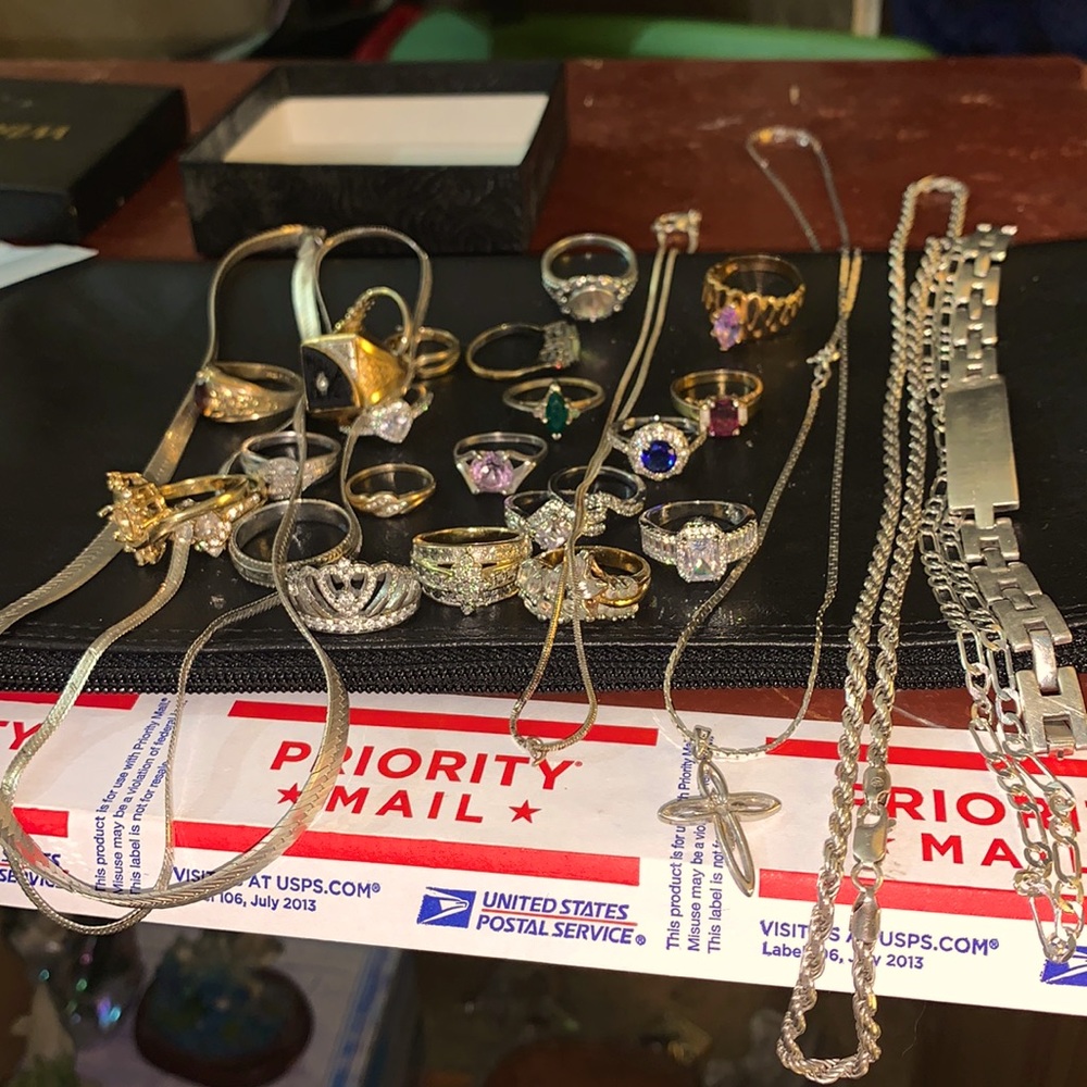 Jewelry lot (vintage newer gold plated gold field 925 silver sterling diamond!!)